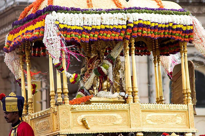 Goddess Chamundeshwari in Golden Ambari Mysore